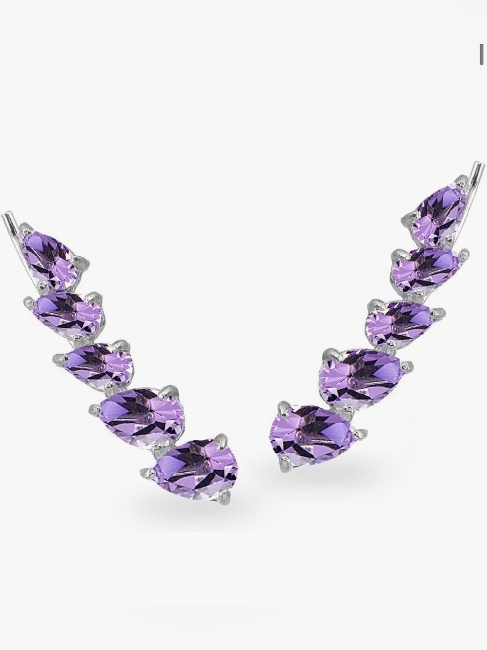 Amethyst Purple Ear Climbers - Women Jewelry